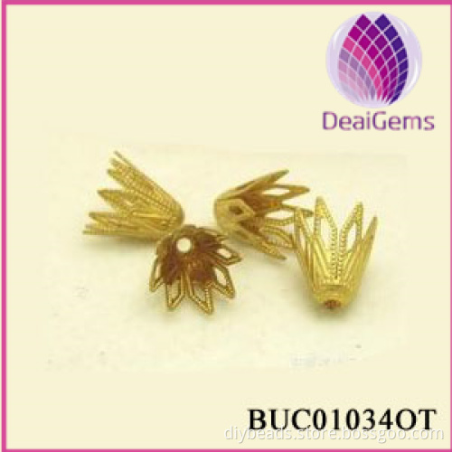 Wholesale Prong Flower Brass Bead Caps DIY Jewelry Finding in China
